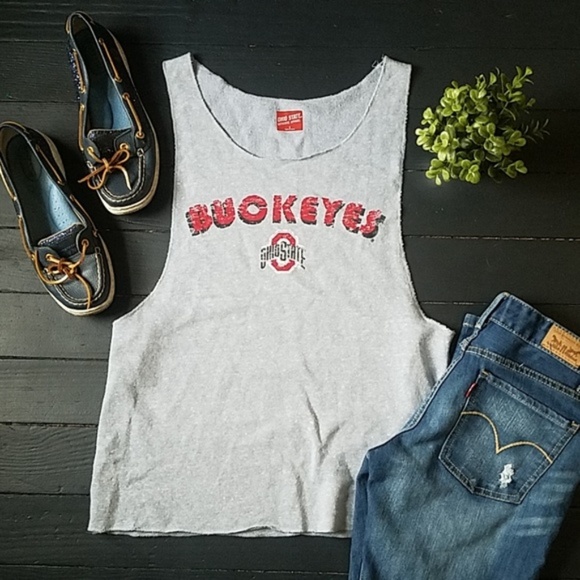Ohio State Tops - Ohio State Grey Sweater Tank Top